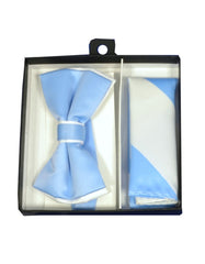 Sky Blue & White Bow Tie Set