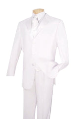 Men's Regular Fit Tuxedo 3 Piece with Vest White