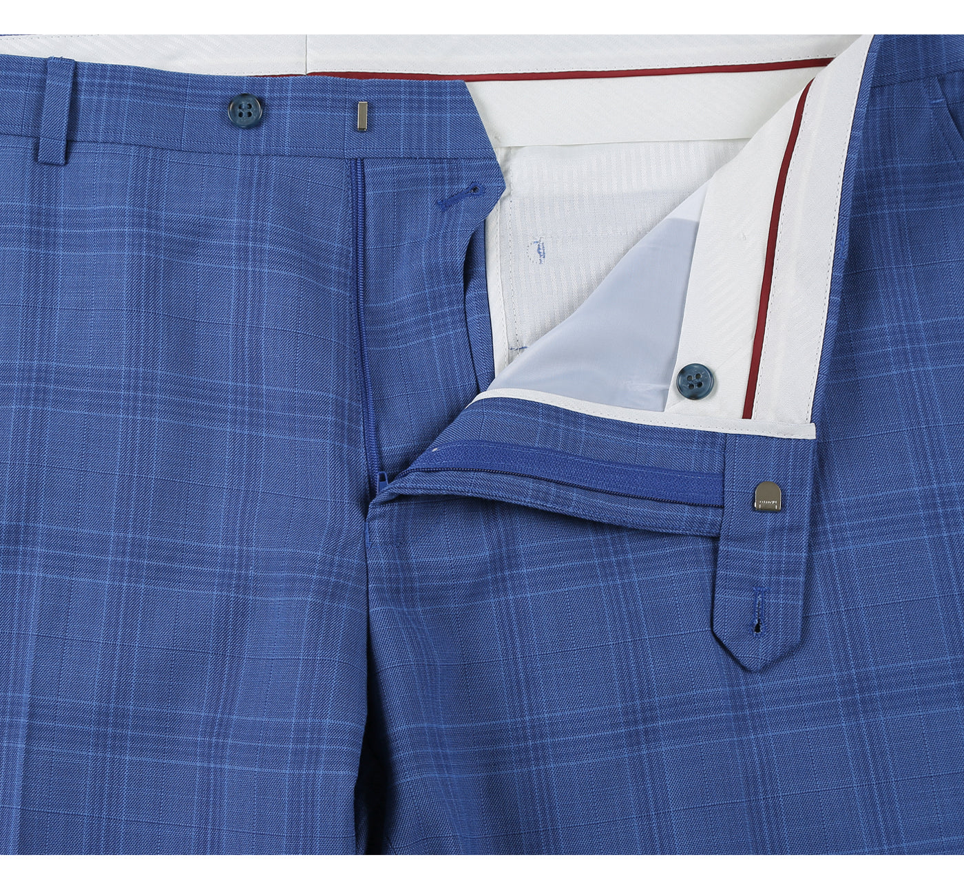 293-10 Men's 2-Piece Slim Fit Windowpane Check Dress Stretch Suit - Image 11