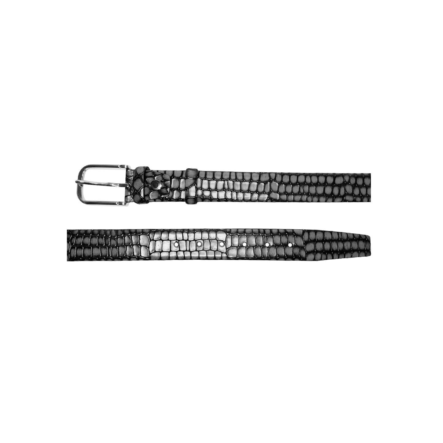 CBelt -3470 Croco Leather Belt - Grey - Image 3