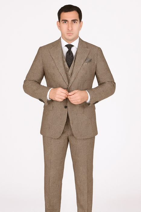 1920's 1930's Vintage Suit - Peak Lapel Suit - Vested Suit - Peak Lapel Double Breasted Suit - Classic Fit Pleated Pants