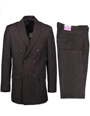 1920s Gangster Custom - Black Bold Gangster Pinstripe Suit