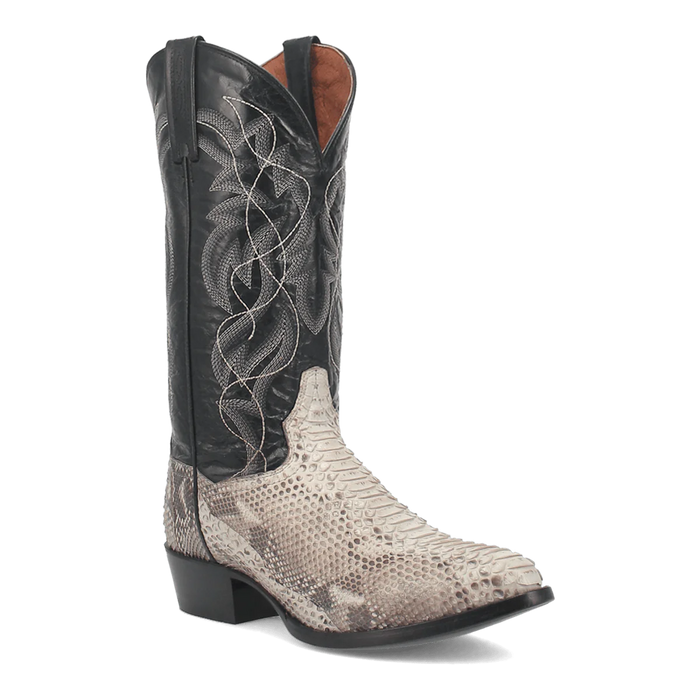 Dan Post Men's Manning Python Snakeskin Round Toe Boots - Natural