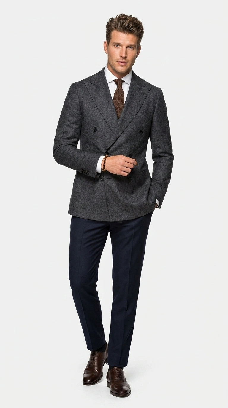 formal mens dress coat Men’s Charcoal Double Breasted Blazer, Wedding Business Casual Sport Jacket Wool Fabric Charcoal / 54 Long stylish mens winter coats