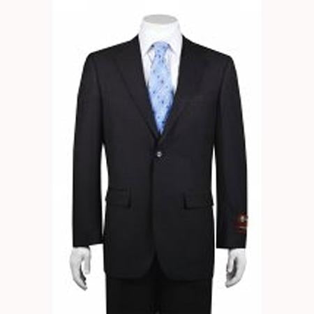 Men's 2-button Solid Charcoal 2 Piece Suits - Two piece Business suits Suit