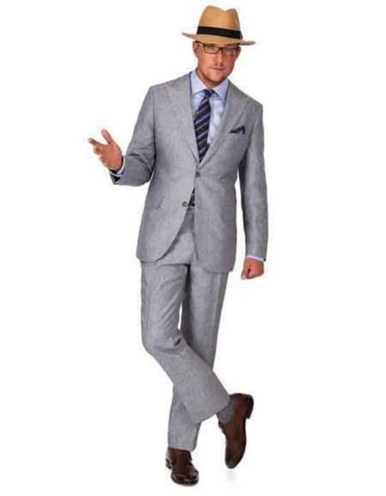 Linen Suit - Mens Summer Suits Grey Color - Beach Wedding