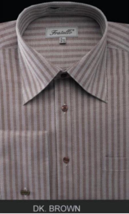 20 Inch Neck Dress Shirts In Dark Brown