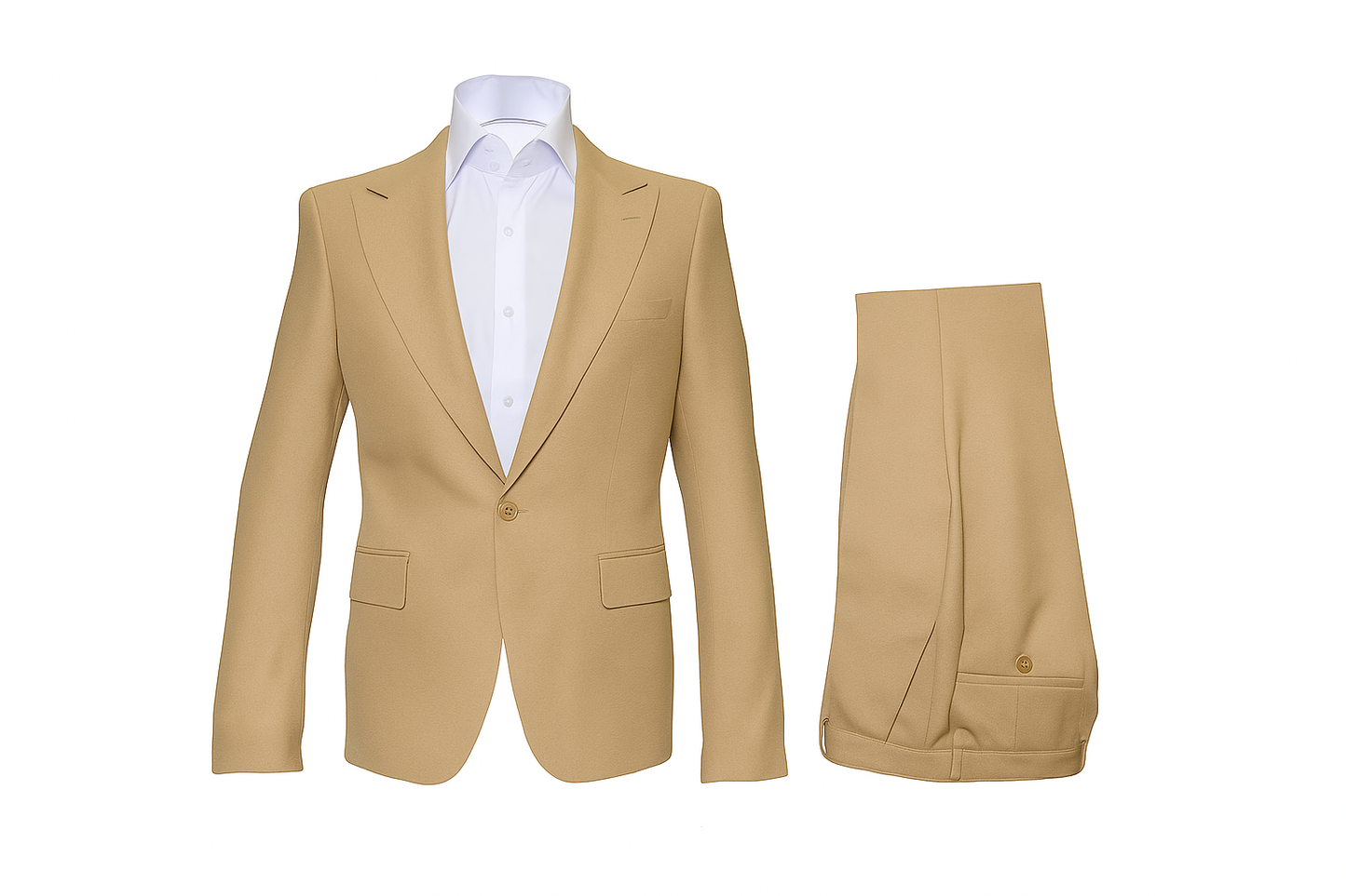 Seersucker Suit Peak Lapel Suit in Color "Tan" - Summer Fabric Tone on Tone Shadow Stripe By Rossiman Modern Fit