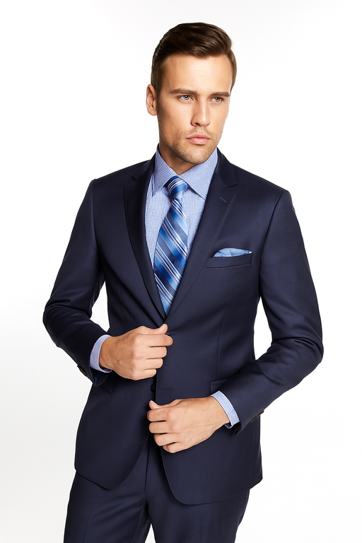 Mantoni Suit Brand Men’s Suit-French Blue- High End Suits - High Quality Suits