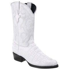 White Crocodile Print Boots