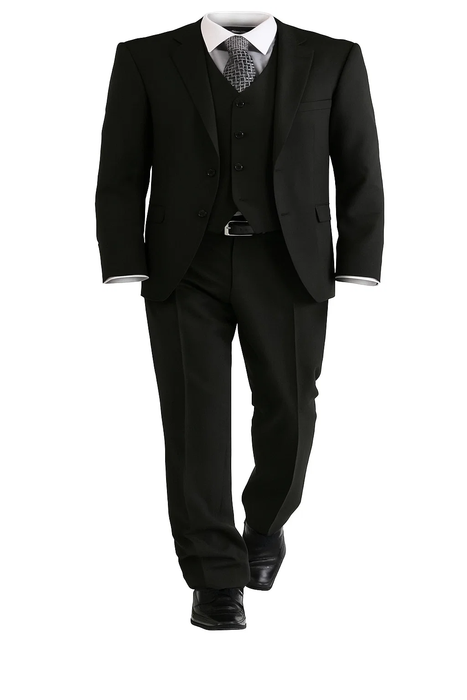 Luxurious Top Quality Side Vented 2 Button Solid Vested Suits 100% Wool Men's Suits Com