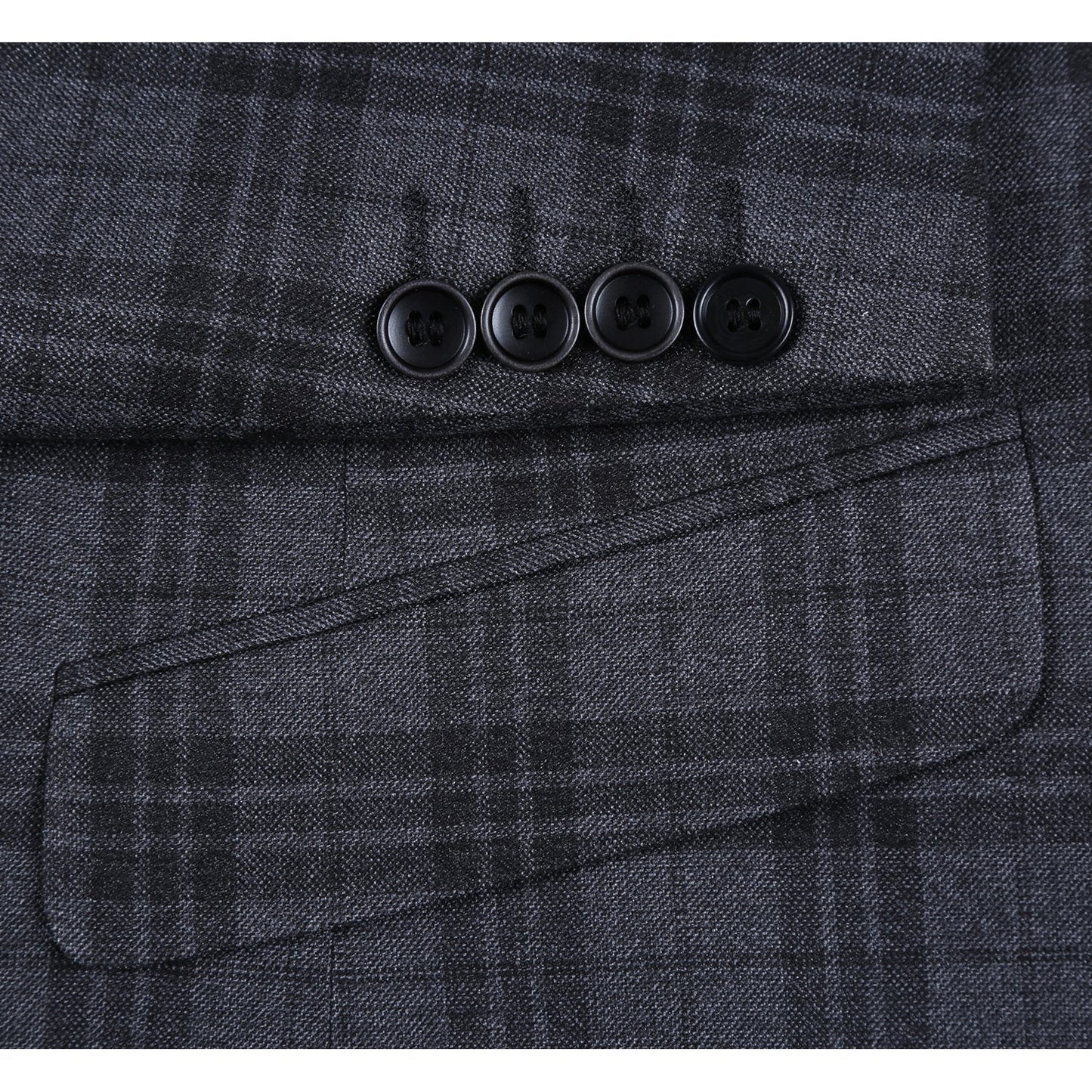 294-15 Men's Slim Fit Checked Suits - Image 6