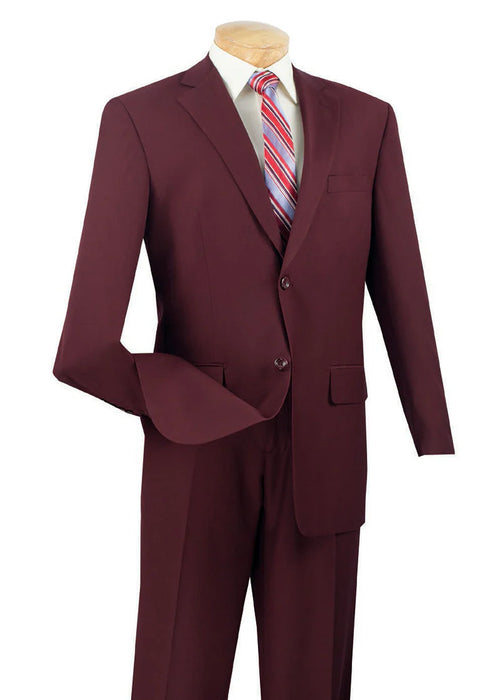 (42L, 44L, 44S) Regular Fit 2 Piece Burgundy Suit