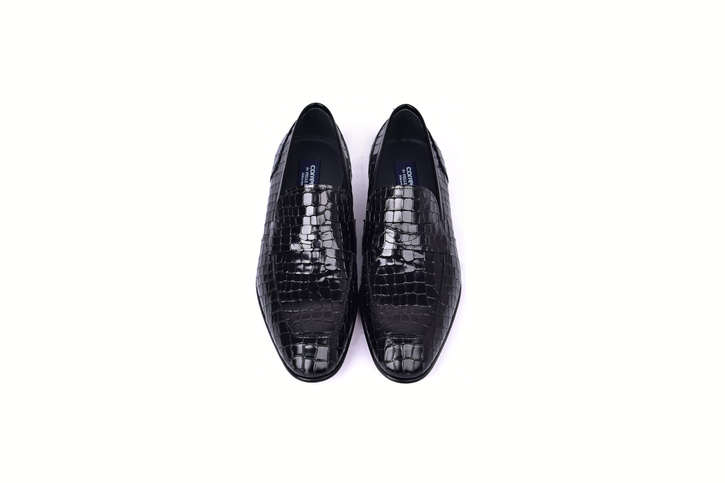 C01702-3470C Croco Leather loafer- Black - Image 4