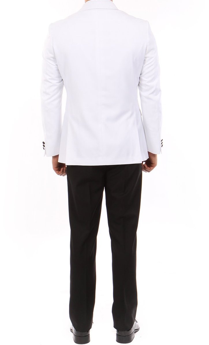 (38R, 40S) Slim fit Double Breasted White Tuxedo