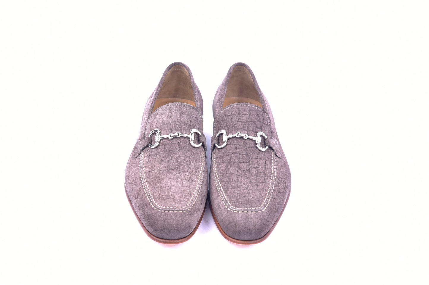C11104-4428C- Bit Loafer Croco suede-Taupe - Image 4