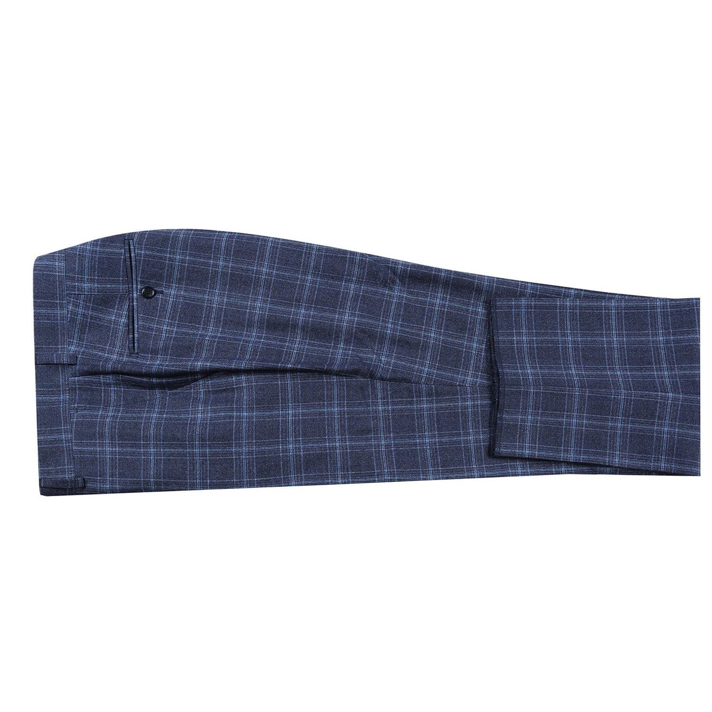 562-4 Men's Slim Fit Wool Stretch Checked Suits - Image 6