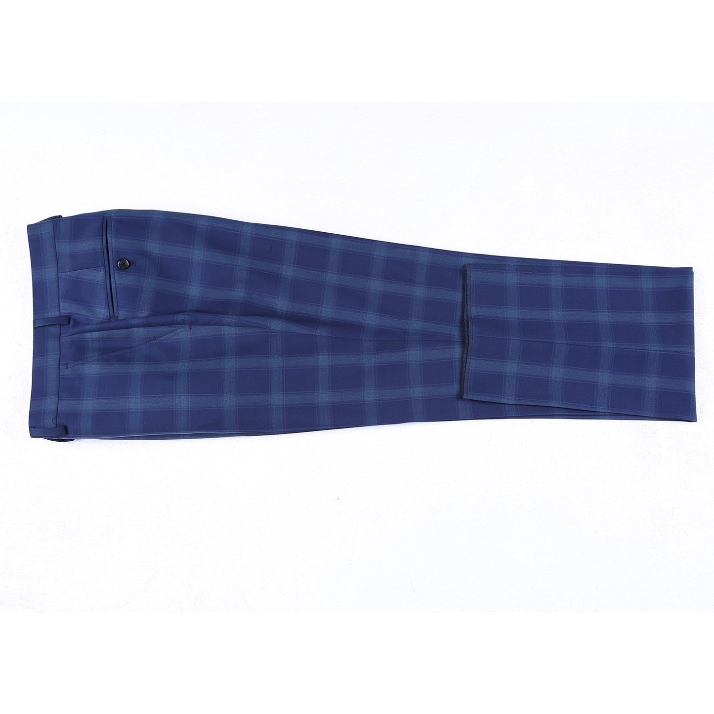 562-5 Men's Classic Fit Wool Checked Suits - Image 7