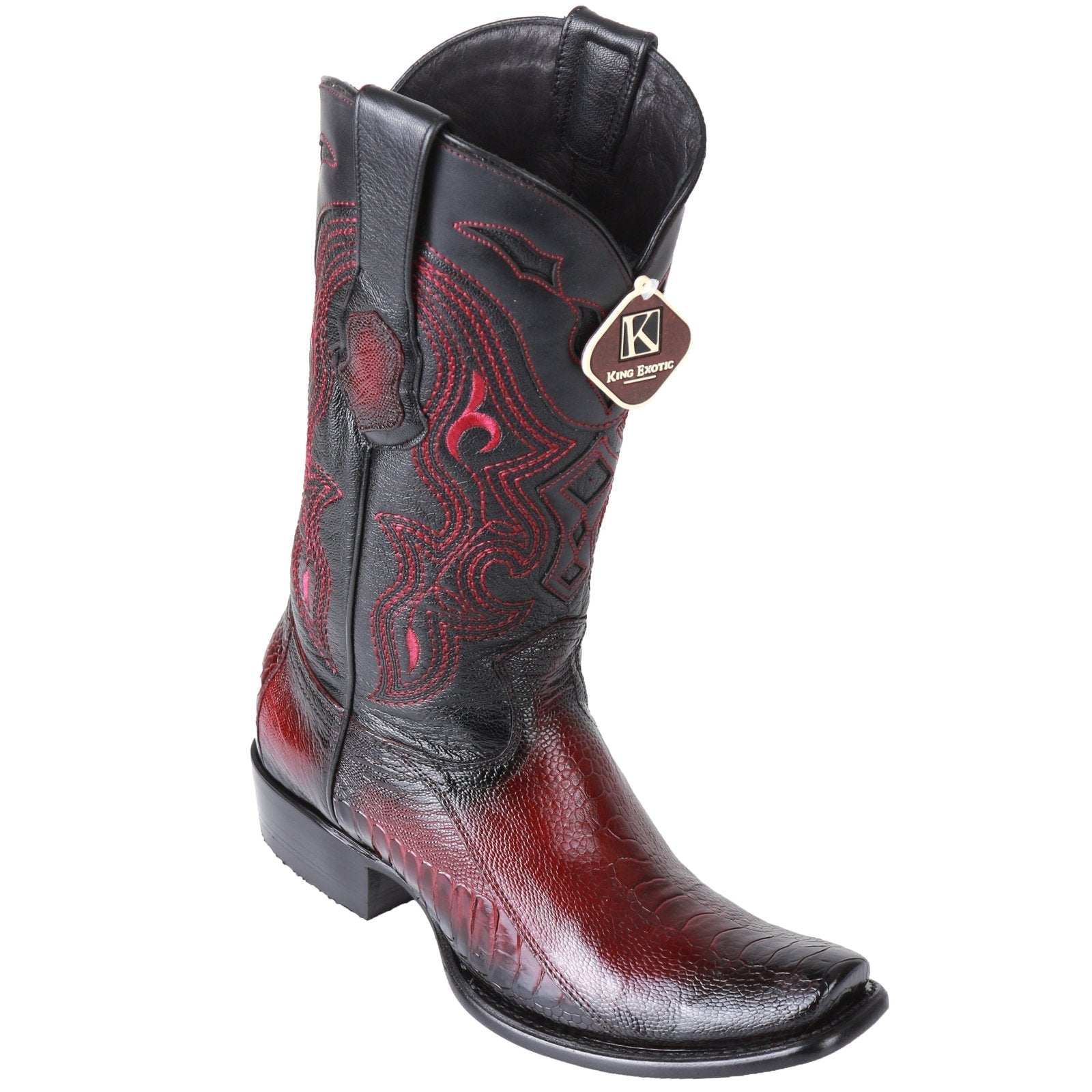 Men's King Exotic Ostrich Boots Dubai Toe Handcrafted  Faded Burgundy (4790343) main image 0