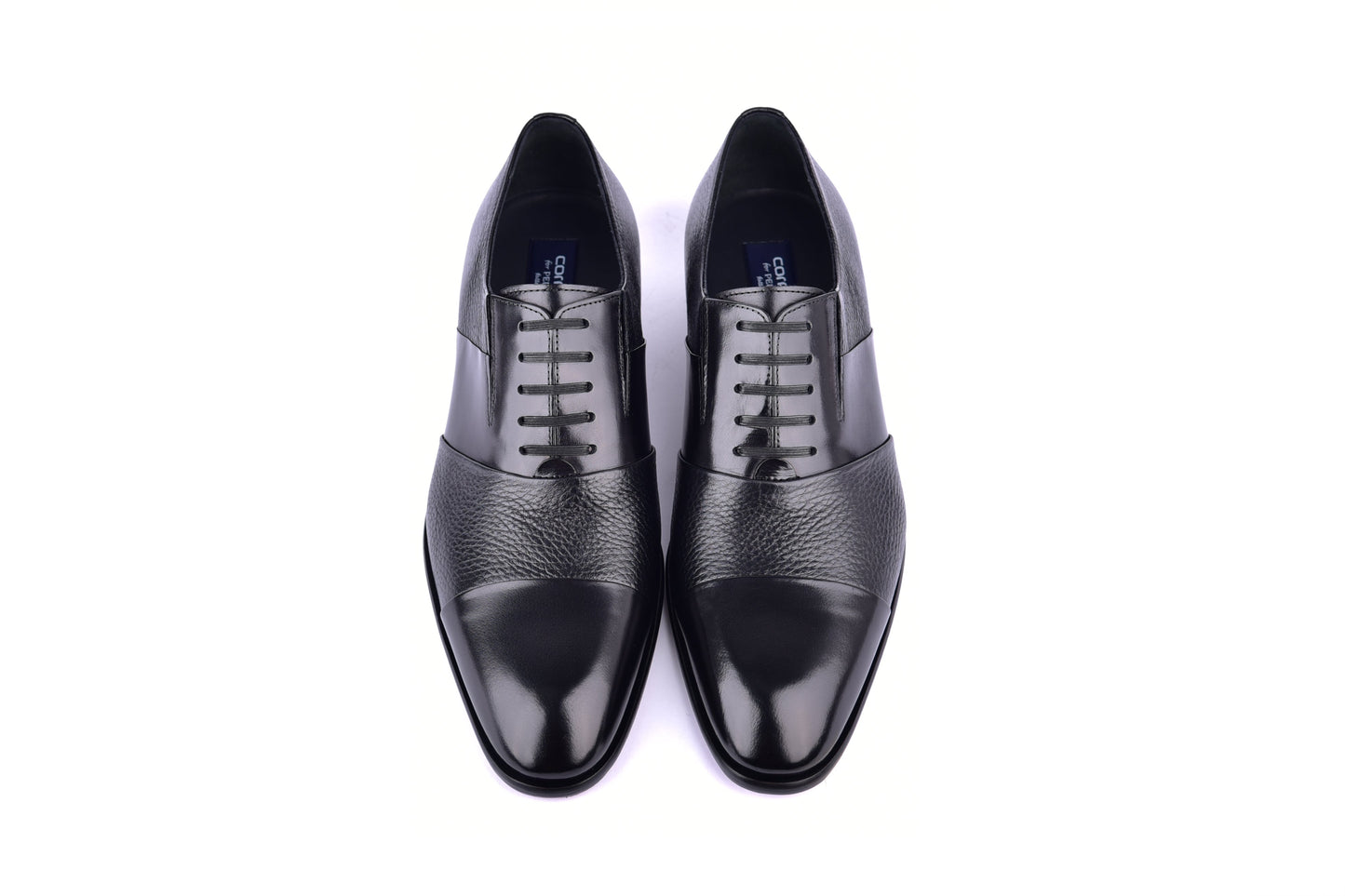 C0141-5691 Cap Toe Tie-less deer skin- Black - Image 4