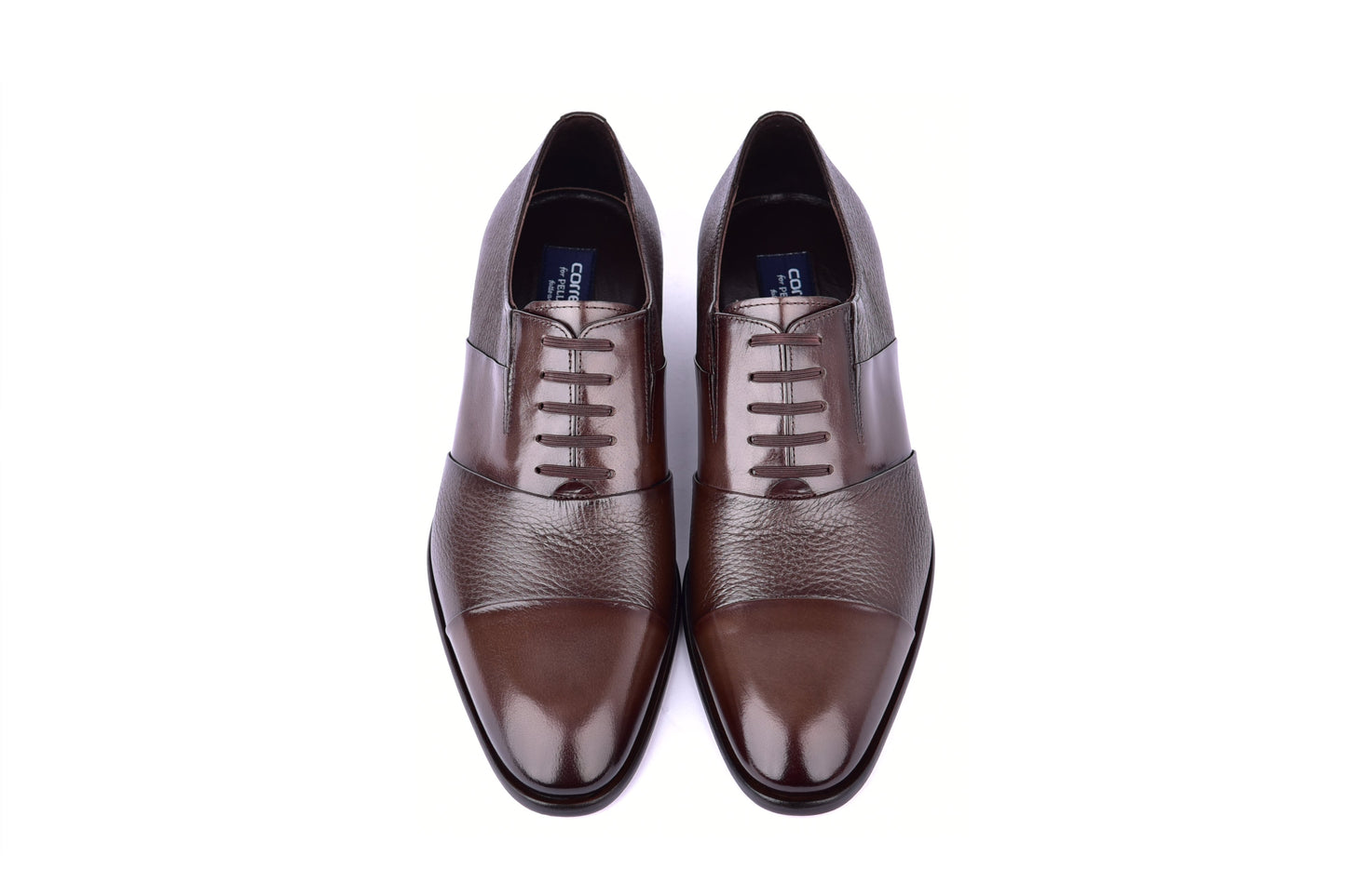 C0144-5691 Cap Toe Tie-less deer skin- Brown - Image 4