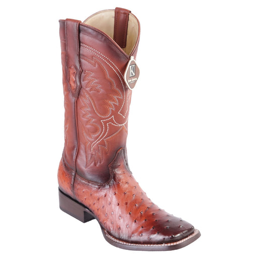 King Exotic Men's Faded Cognac Ostrich Cowboy Boot