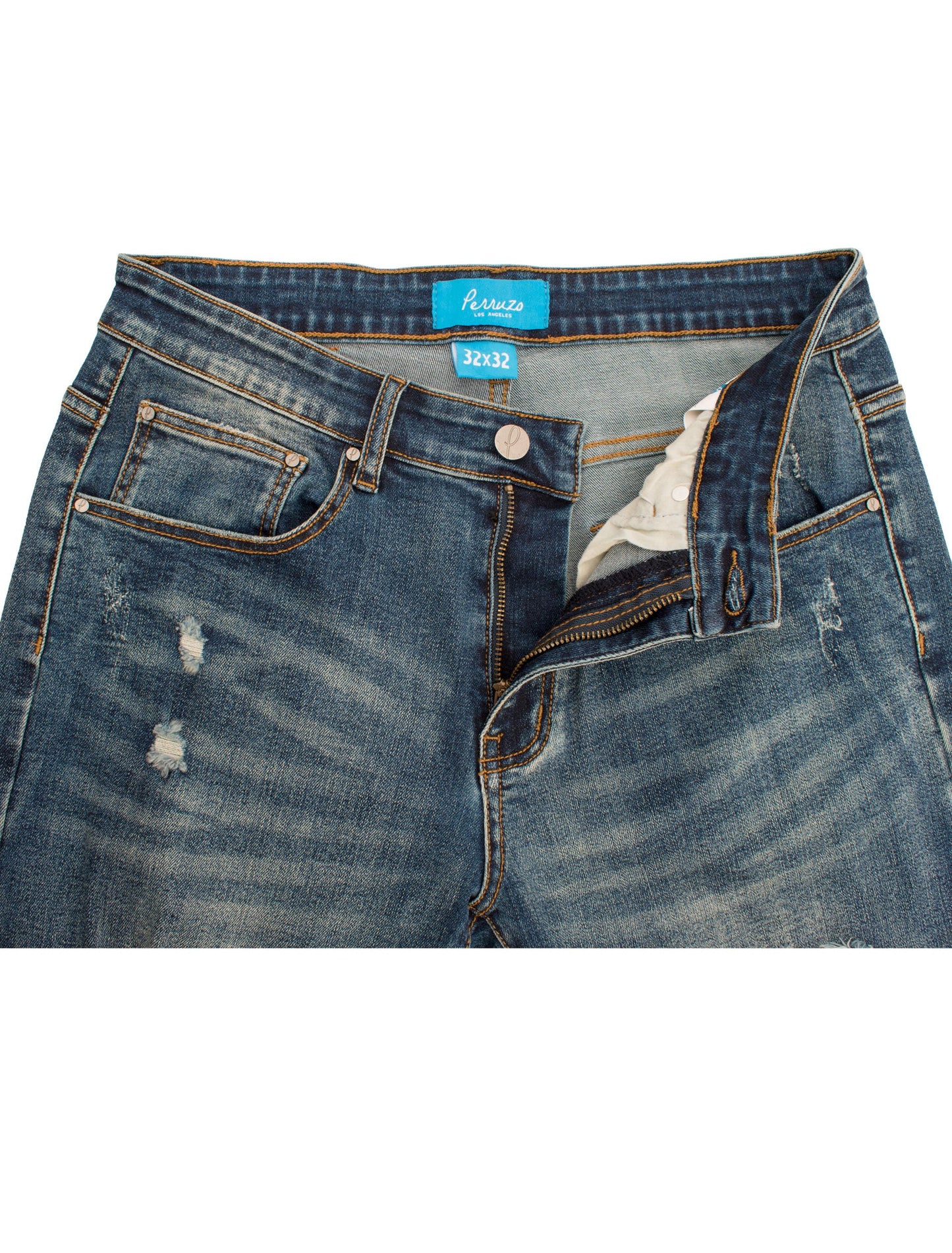 PX Jean with Quilted pleather patches in In Indigo