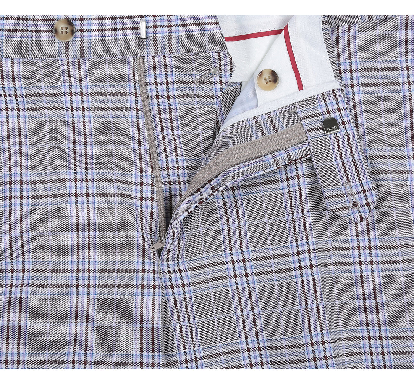 292-7 Men's Slim Fit 2-Piece Single Breasted Check Dress Suit - Image 7