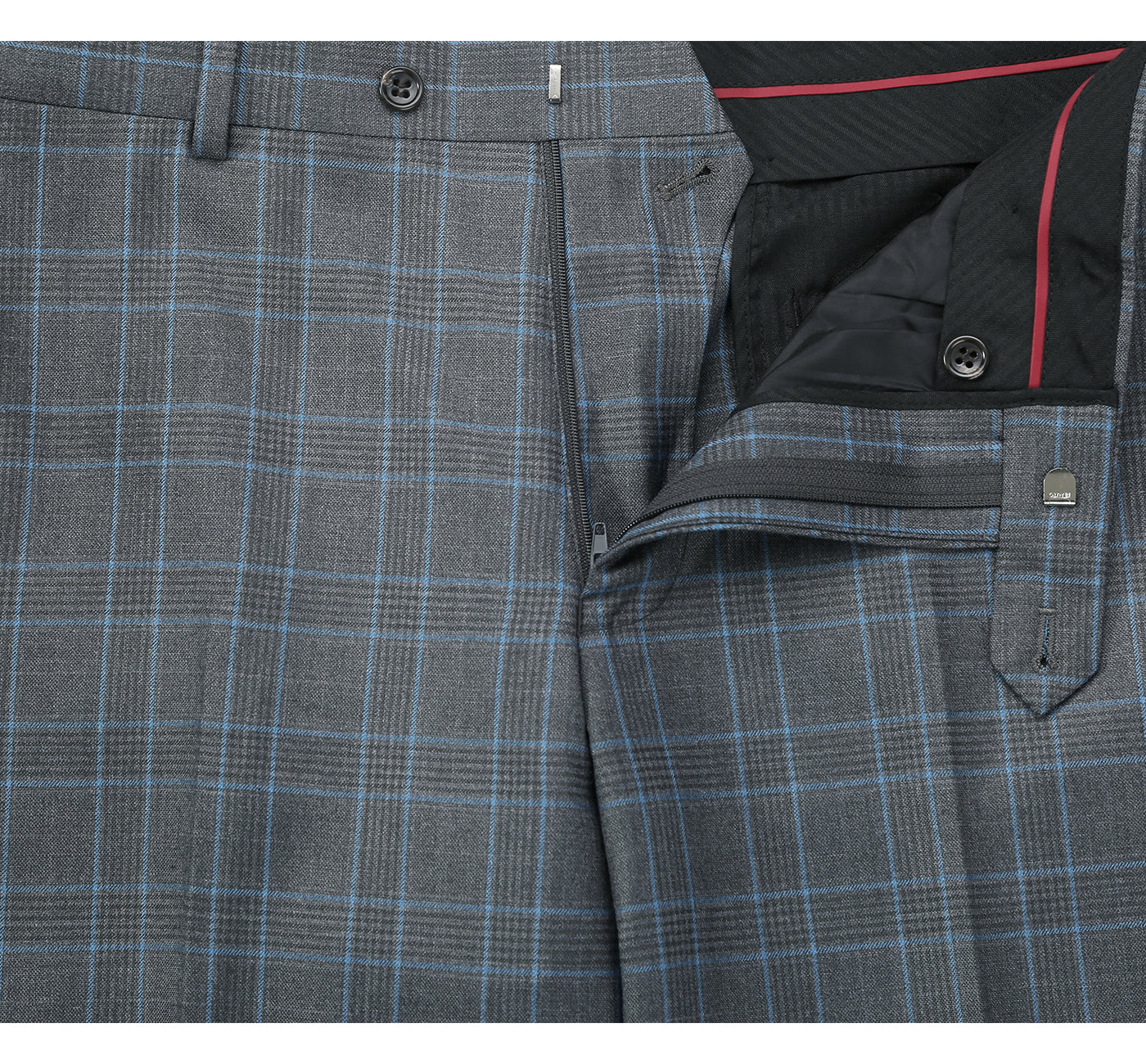 293-5 Men's Two Piece Classic Fit Windowpane Check Dress Suit - Image 8