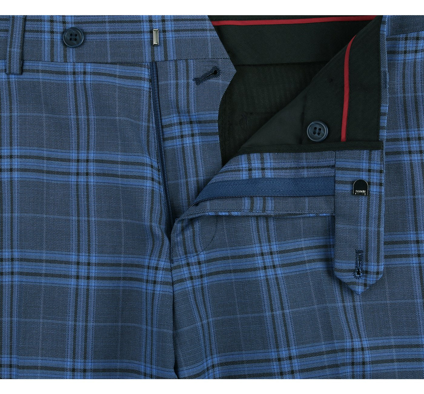 293-4 Men's 2-Piece Slim Fit Notch Lapel Stretch Windowpane Suit - Image 8