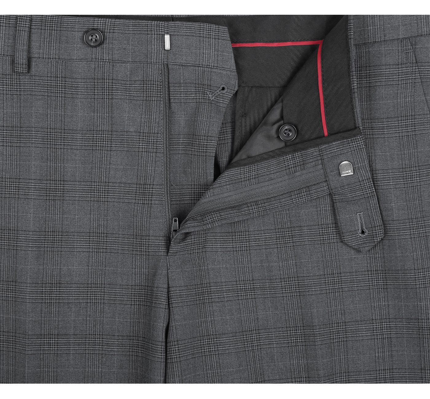 Designer Suit 278-1 Men's 3-Piece Classic Fit Single Breasted Windowpane Suit