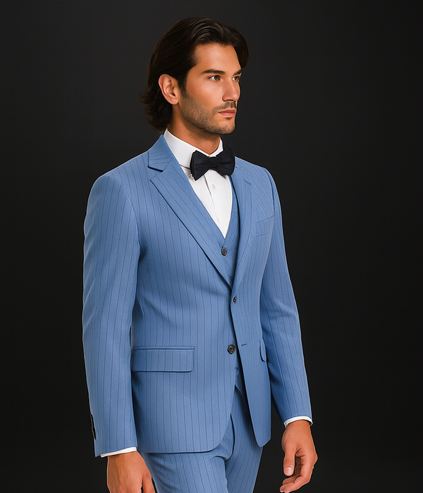 Light Blue Pinstripe Suit