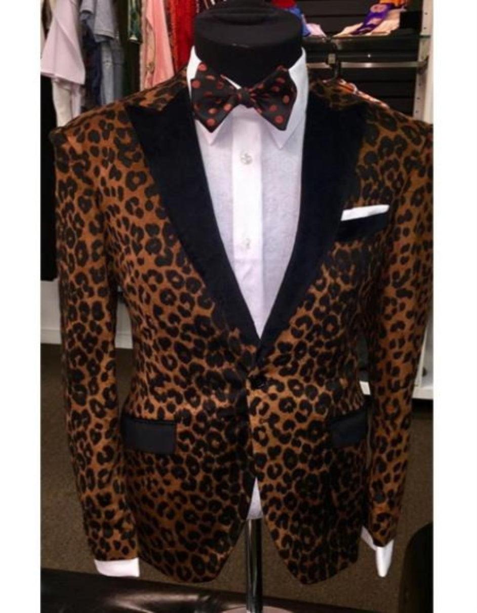 Leopard - Animal Print Leopard Blazer Print Blazer Brown ~ Coffee Color