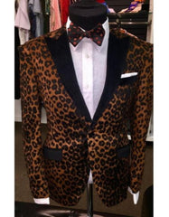 Leopard - Animal Print Leopard Blazer Print Blazer Brown ~ Coffee Color