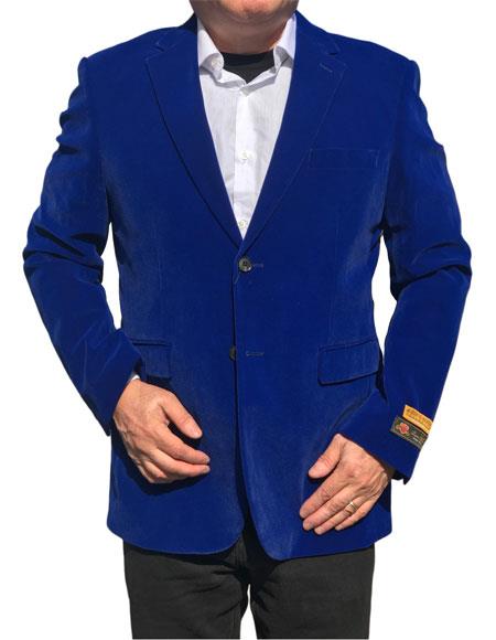 Alberto Nardoni Brand Royal Blue Velvet ~ Velour Men'S Blazer ~ Sport Coat Available Big Sizes