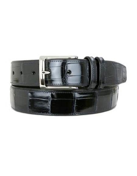 Mezlan Belts Men's All-Over Genuine World Best Alligator ~ Gator Skinr Blue Skin Belt