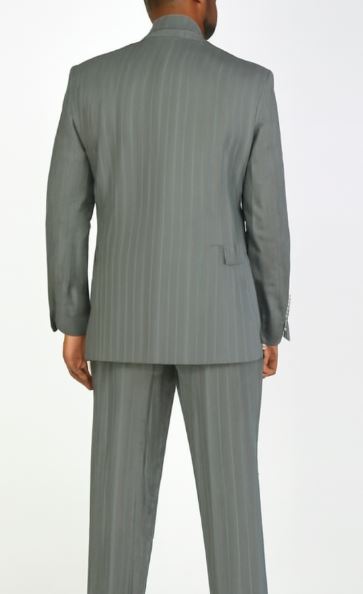 Big and Tall Grey Pinstripe Vested Suit