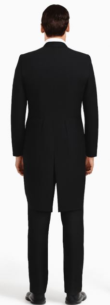 Mens Classic Black Tail Tuxedo with White Vest