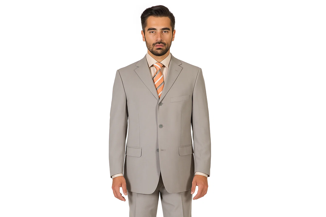 Cheap Priced Men's Dress Suit For Sale Tan - Beige Feel Rayon Viscose (SUPER 120) 2 Button Style