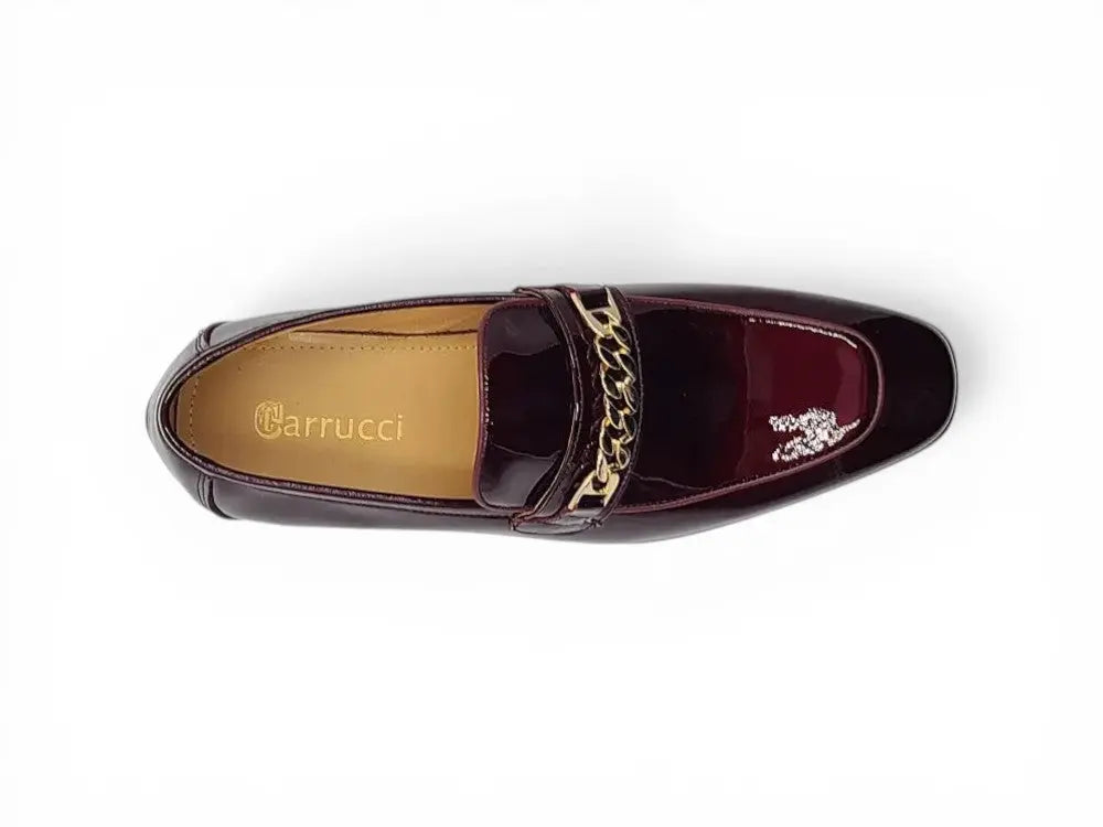 Carrucci Beveled Toe Patent Leather Loafer - Sophisticated Black