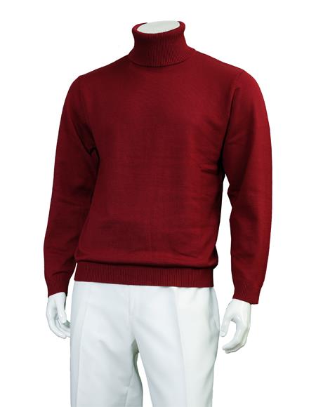 Big And Tall Sweater Knitted Sweater set Burgundy