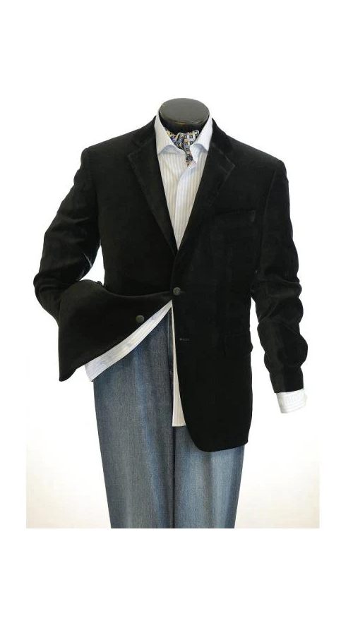 Big And Tall Men's Black Blazers Clearance Cheap Priced Velvet ~ Men's blazer Jacket / Sport Coat