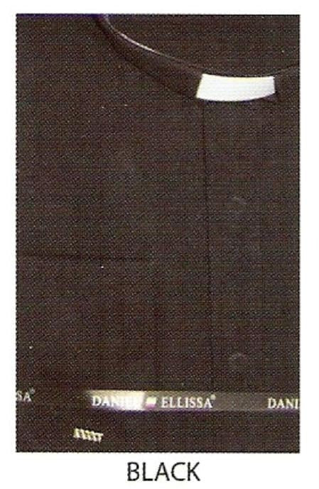 65% Poly Men's Banded Collar dress shirt without collars Mandarin Collarless Preacher Round Style Black Men's Dress Shirt