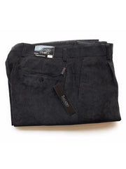 Bagazio Men's Mini Corduroy Black Single Pleated Wide Leg Pant