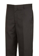 Black Plain Front Dress Pants unhemmed unfinished bottom