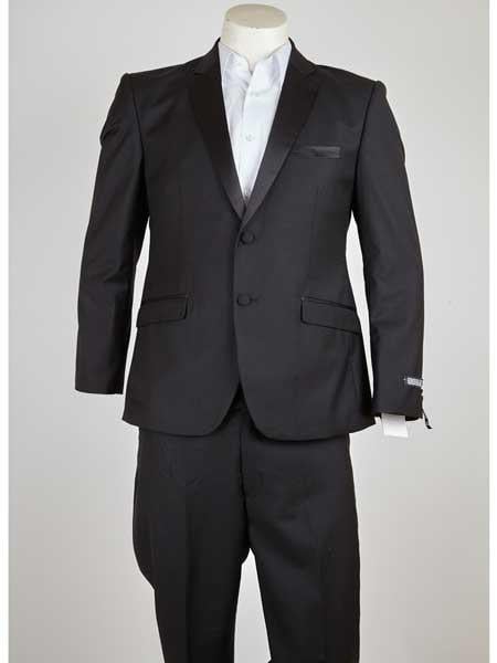 Black Men's 2 Button Summer Suit main image 0