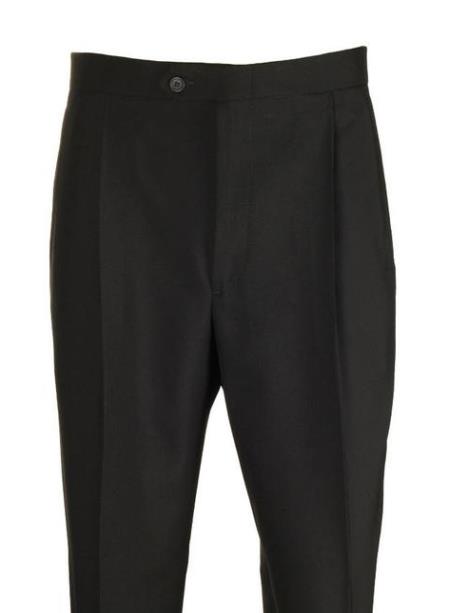 Clothing Black Pleated 100% Wool Dress Pants unhemmed unfinished bottom