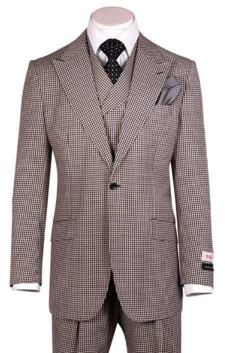 Chic White and Black Woven Suit
