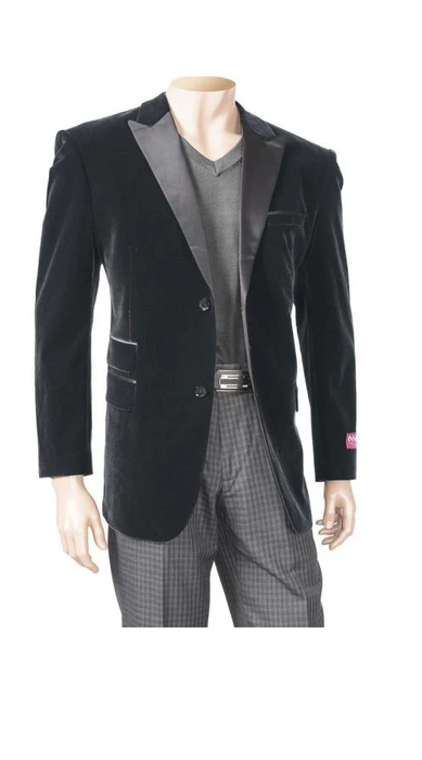 Black Men's Big And Tall Blazers Velvet Clearance Cheap Priced Blazer / Sport Coat