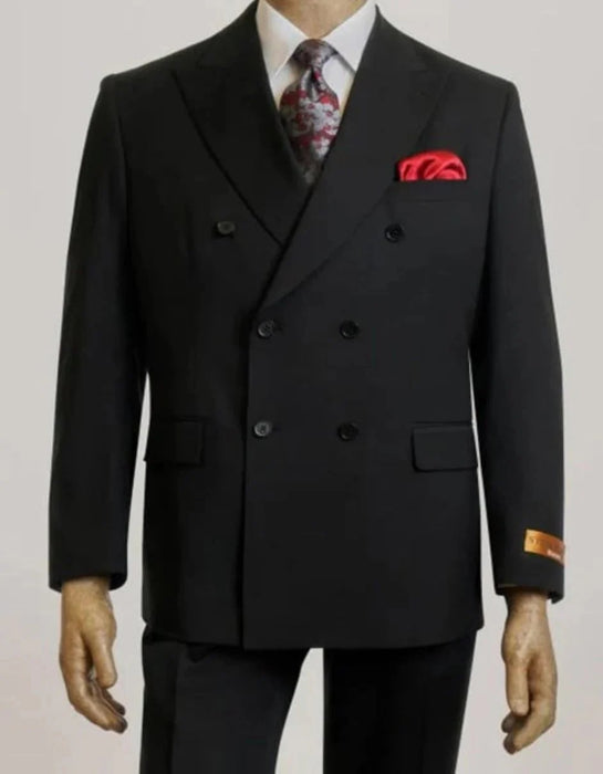 Steve Harvey Suits Clothing line - Steve Harvey Suits Mens Peak Lapel Modern Fit - No Pleated Pants Designer Brand Black Peak Lapel 3 Piece Vested Suit